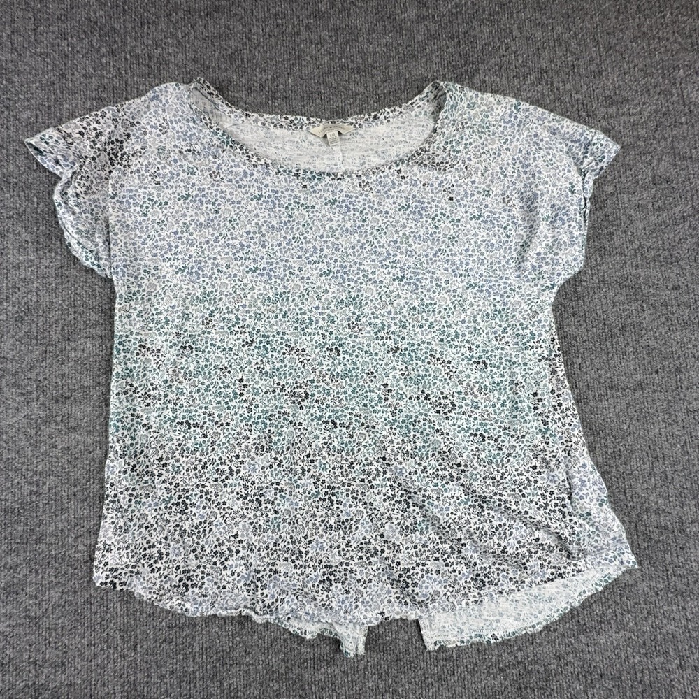 Lucky Brand T-Shirt Womens Large Multicolor Floral Scoop Neck Jersey Top